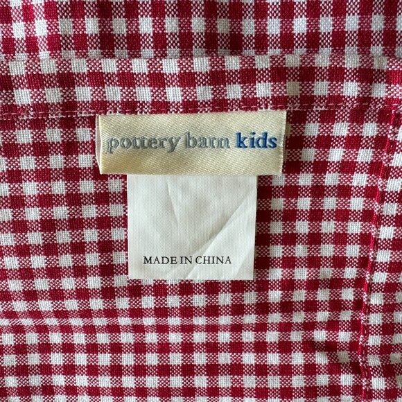 Pottery Barn Kids Gingham Panels 2 Checked Valances/Cafe Curtains Cotton Classic - Picture 2 of 16